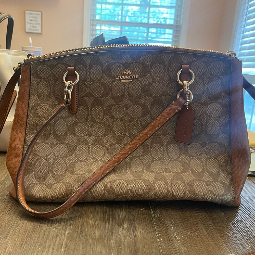 COACH Signature CHRISTIE CARRYALL Tote Shoulder BAG F36721